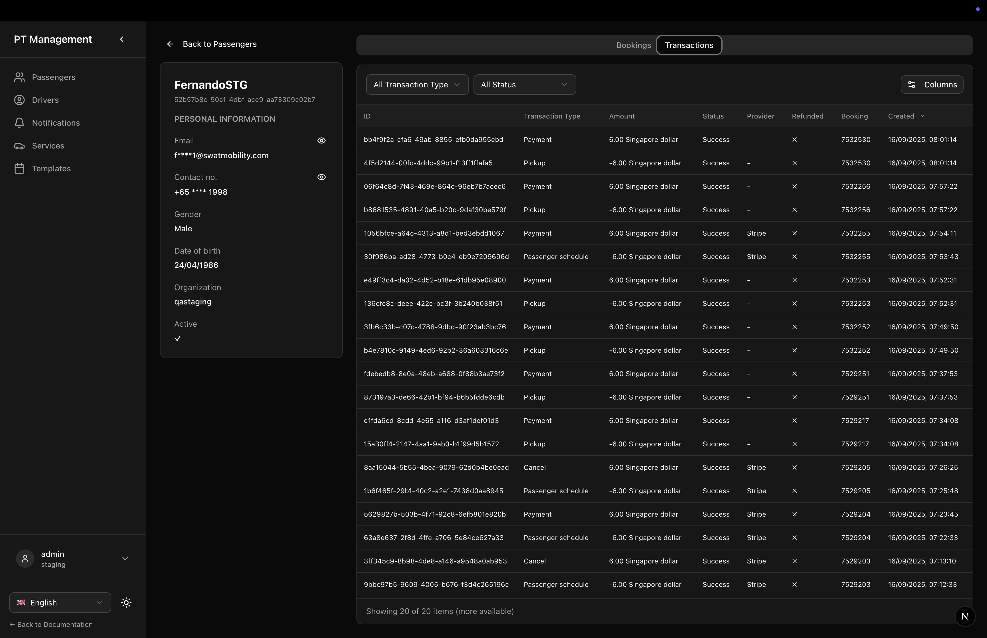 Passenger Transactions